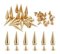 PATIKIL 20mm Clous, 20 Ensembles de Clous et de Pointes en Cuir, Rivets en Métal à Vis, Artisanat du Cuir, Tissu, Chaussures Punk, Sacs en Cuir, Maroquinerie, 7x20mm, Ton Doré