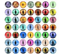 PATIKIL 20mm Yeux de Dragon, 100PCS Œil en Verre Artificielles Ronds Animaux, Yeux de Securite Amigurumi Cabochon pour Fabrication de Poupées en Argile Artisanat DIY Bijoux, Multicolore
