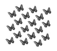 PATIKIL 20Pcs Appliques Papillon Embellissements, 2.4 Pouces Double Couche Dentelle Organza Patches Papillon A Coudre Pour Robe De Mariée Vêtements Chapeau Rideau, Noir