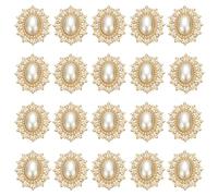 PATIKIL 20Pcs Boutons En Strass, Strass À Coudre À Dos Plat Avec Base En Métal Pierres Miroir Pour Embellissements Créatifs Pour Vêtements Chaussures Chapeaux Sacs, Perle Brillante