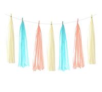 PATIKIL 20Pcs Guirlande De Franges Kits DIY Corail/Crème/Bleu Clair