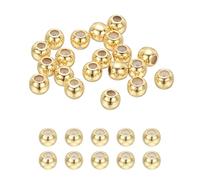 PATIKIL 20Pcs Perles De Positionnement, 3mm Rondelle En Silicone Insertion Perles En Laiton Pour Bracelets Bijoux Fabrication De Colliers DIY, 14K Gold