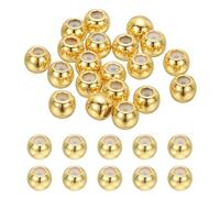 PATIKIL 20Pcs Perles De Positionnement, 5mm Rondelle En Silicone Insertion Perles En Laiton Pour Bracelets Bijoux Fabrication De Colliers DIY, 18K Or