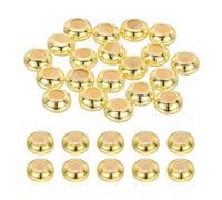 PATIKIL 20Pcs Perles De Positionnement Espaceurs, 7mm Insert En Silicone Rondelle Bouton En Laiton Pour Bracelets Bijoux Fabrication De Colliers, 18K Or