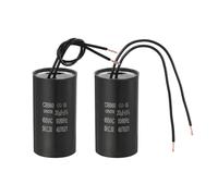 PATIKIL 20uf CBB60 Condensateur De Marche, 2 Pcs AC 450V 2 Fils 50/60Hz Condensateur Pour Moteur 70x37x70, Noir