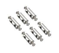 PATIKIL 20x10mm Câble Cordon Clips Ensemble, 6 Pcs 3.6mm Trou Acier Double Trous Verrou Câble Pinces Clip avec M4x0.7 Cruciforme Vis pour Câble Bricolage Raccords, Argenté