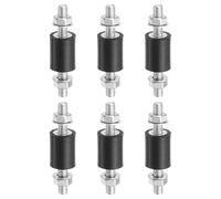 PATIKIL 20x15mm Silentblocs En Caoutchouc, 6 Pcs Supports Anti-Vibrations Cylindriques En Caoutchouc M6 Avec Ecrous Pour Moteurs De Garage Compresseurs D'Air Moteurs (Type VV)