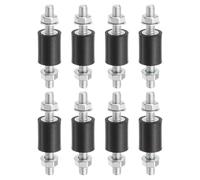 PATIKIL 20x15mm Silentblocs En Caoutchouc, 8 Pcs Supports Anti-Vibrations Cylindriques M6 En Caoutchouc Avec Ecrous Pour Garage Moteur Compresseurs D'Air Moteurs (Type VV)