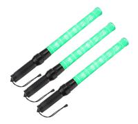PATIKIL 21 Inch Bâtons De Signalisation, 3 Pcs 2 Modes Clignotants LED Lumière D'Avertissement Contrôleur De Signal Pour Police Avec Dragonne Pour Car Direct, Traffic, Airport, Green