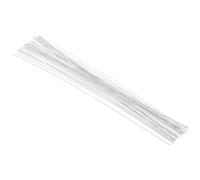PATIKIL 22 Jauge 14" Floral Tige Fil, 50 pcs Papier Emballé Fer Artificiel Fleur Tige Accessoires pour DIY Bouquet Tige et Artisanat Décoration, Blanc