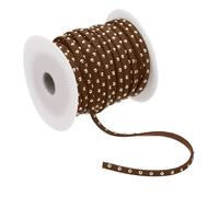 PATIKIL 22 Yards Cordon en Faux Suède Clouté pour la Fabrication de Bijoux, 5mm Ruban en Cuir Plat en Microfibre avec Perles avec Rivets, Marron Foncé Doré