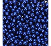 PATIKIL 2200 Pcs 6mm Perles rondes brillantes Bleu saphir | Fausses Perles avec trou pour boîtes cosmétiques Pièces DIY Fabrication de bijoux Mariage Anniversaire Décoration de maison