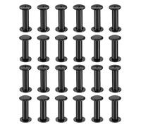 PATIKIL 24 Ensembles de vis Chicago, 18mm l Vis Chicago Phillips Vis à Reliure Boulons Rivets en Cuir Connecteurs pour Ceinture en Cuir Albums de Photos Scrapbook, Noir