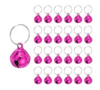 PATIKIL 24 PCS Cloche Pour Chien, Mini Cloche Pour Chat Petits Grelots Pour Collier D'Animal De Compagnie Porte-Clefs Mignon Gros Métal Sonore Jingle Pour Collier De Chien, Rose Vif