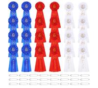 PATIKIL 24 Pcs Rubans Récompense 1er 2ème 3ème Place Bleu Rouge Blanc | Ruban Reconnaissance, Pour Gagnant Rubans Prix Rubans Médaille Participation Pour Compétition Événement du sport