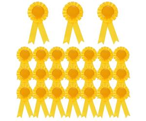 PATIKIL 24 Rubans de récompense, 1er, 2e, 3e Place Ruban de Reconnaissance Gagnant Ruban de Prix Naturel Rubans de médaille de Participation pour événement Sport de compétition, Jaune