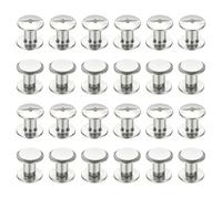 PATIKIL 24 Sets Chicago Screws, 4x6mm(DxH) Chicago Screws Phillips Binding Post Screw Bolts Leather Rivets 304 Acier Inoxydable Pour Leather Belt Scrapbook Photo Albums, Silver