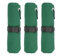 PATIKIL 24"x16" Serviette De Golf en Microfibre, Pack De 3 Serviettes De Golf Triples À Motif Gaufré avec D Clip, Attache Crochet, Vert Foncé