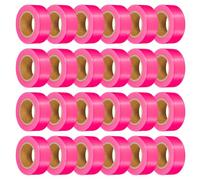PATIKIL 24Pack Ruban De Marquage Fluorescent Rose, 1" x 100 ft Ruban PVC Neon Non Adhesif Pour Marquage D'Arbres, Marquage De Sentiers
