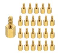 PATIKIL 24pcs M2.5 Entretoises hexagonales auto-taraudeuses mâle à femelle, Entretoises colonnes M2.5 6+6mm en laiton pour carte mère en cuivre