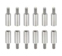 PATIKIL 24Pcs M3 Entretoises, 12+6mm Entretoise Filetée M3 en Acier Inoxydable Kit de Vis 3mm ID 5mm OD Adaptateurs de Filetage Métrique Mâle Femelle pour Carte de Circuit Imprimé PCB
