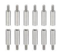 PATIKIL 24Pcs M3 Entretoises, 15+6mm Entretoise Filetée M3 en Acier Inoxydable Kit de Vis 3mm ID 5mm OD Adaptateurs de Filetage Métrique Mâle Femelle pour Carte de Circuit Imprimé PCB