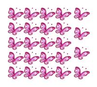 PATIKIL 24Pcs Papillons pour Artisanat, 2.2" Papillons en Maille Métallique Pailletée Organza pour DIY Décoration Maison Vêtements Mariage, Rouge Prune