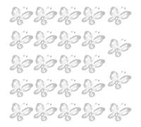 PATIKIL 24Pcs Papillons pour Créations, 2.2" Papillons en Fil Métallique À Paillettes en Organza pour Déco DIY Maison Mariage Vêtements, Argent