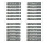 PATIKIL 24Pcs Pastels A L'huile Gris Crayons Gras Doux Pastels Cremes