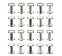 PATIKIL 25 Ensembles de Vis Chicago, Vis de Fixation à Fente pour Vis à Visser de 10 mm en Laiton pour Ceinture en Cuir, Albums Photo de Scrapbooking, Ton Argent