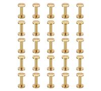 PATIKIL 25 Ensembles de Vis Chicago, Vis de Reliure à Fente M4x16mm en Laiton pour Connecteurs de Fixation de Vis à Vis pour Ceinture en Cuir, Albums Photo de Scrapbooking
