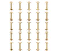 PATIKIL 25 Ensembles de Vis Chicago, Vis de Reliure à Fente M4x20mm en Laiton pour Connecteurs de Fixation de Vis à Vis pour Ceinture en Cuir, Albums Photo de Scrapbooking