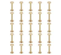 PATIKIL 25 Ensembles de Vis Chicago, Vis de Reliure Fendue M4x22mm en Laiton pour Ceinture en Cuir, Albums Photo de Scrapbooking