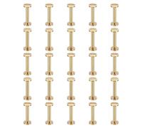 PATIKIL 25 Ensembles de Vis Chicago, Vis de Reliure Fendue M4x28mm en Laiton pour Ceinture en Cuir, Albums Photo Scrapbook