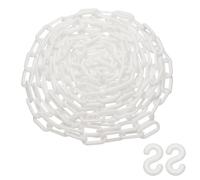 PATIKIL 25 Pieds Chaîne En Plastique, Barrière De Sécurité Chaîne 0.8x1.4 Pouce Boucle Léger Imperméable Contrôle Foule File D'attente Concerts Parking DIY Clôture Porte, Blanc