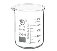 PATIKIL 250ml Bas Forme Verre Bécher, 3.3 Borosilicate Verre Gradué Imprimé Échelle Tasses à Mesurer avec Bec Verseur pour Cuisine Laboratoire Liquides