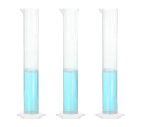 PATIKIL 250ml PP Plastique Gradué Cylindre, 3 Paquet Hex Base Blanc Graduations Mesure Cylindre pour Labo Maison Utilisation, Blanc Clair
