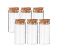 PATIKIL 25ml Tubes À Essai, 6pcs 2.36x1.18 Verre Transparent Fond Plat Tubes À Essai Avec Bouchon En Liège Pour Perles Bonbons Sels Bain Stockage Expérience Scientifique