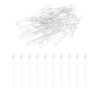 PATIKIL 25mm Épingle à Oeil Aiguilles Environ 150Pcs 21 Jauge Épingles à Tête Métallique, Broches à Œil Ouvert pour la Fabrication de Bijoux, Boucles d'Oreilles, Colliers, Ton Argenté