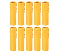 PATIKIL 25x100mm Bougie Douille Couvercles 10Pcs Plastique Manchons Chandelier Base Accessoires pour E14 Chandelier Jaune