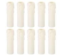 PATIKIL 25x100mm Bougie Douille Couvercles 10Pcs Plastique Manchons Chandelier Base Accessoires pour E14 Chandelier Blanc