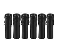 PATIKIL 25x100mm Bougie Douille Couvercles 6Pcs Plastique Manchons Chandelier Base Accessoires pour E14 Chandelier Noir