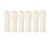 PATIKIL 25x100mm Bougie Douille Couvercles 6Pcs Plastique pour E14 Blanc