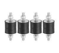 PATIKIL 25x25mm Silentblocs En Caoutchouc, 4 Pcs Supports Anti-Vibrations Cylindriques En Caoutchouc M6 Avec Ecrous pour Garage Moteurs Compresseurs Engines (Type VV)