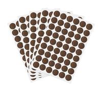 PATIKIL 270 Pièces Autocollants pour Trous de Vis, 5 Feuilles Autocollants en PVC Imperméable à Grain de Bois de Trous de Vis sur Armoires, Murs, Noyer Noir Embossé, 21mm/0.83 Pouce