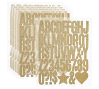 PATIKIL 276Pcs Autocollants Lettres Pailletées 1.6", 6 Feuilles Autocollants Chiffres Pailletés Vinyle Autoadhésifs Alphabet Chiffres Décalques Imperméables pour Décorations, Or