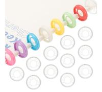 PATIKIL 28mm 1.1" Disques de reliure de livre ronds en plastique, 22 pièces Disques d'expansion Discbound Pen Insertable de reliure ronds pour carnet de notes, Paillettes claires