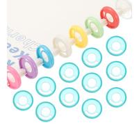 PATIKIL 28mm 1.1" Disques de reliure de livre ronds en plastique, 22 pièces Disques d'expansion Discbound Pen Insertable Plating Anneaux de reliure ronds pour carnet de notes, Vert clair