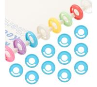 PATIKIL 28mm 1,1" Disques de reliure de livre ronds en plastique, 33 pièces Disques d'expansion Discbound Pen Insertable Plating Anneaux de reliure ronds pour carnet de notes, Bleu