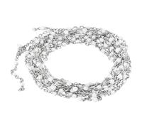 PATIKIL 2m/6.6 Pieds Inox Acier Câble Chaîne, Argent Lien Chaîne Émail Perles Satellite pour Bijoux Fabrication DIY Collier Bracelet Accessoires, Blanc